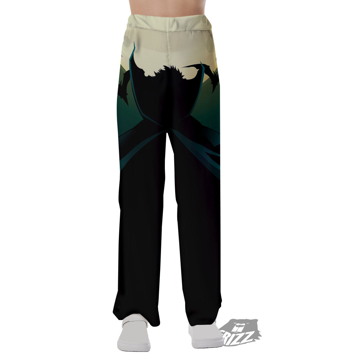 Vampire Silhouette Halloween Print Pajama Pants-grizzshop