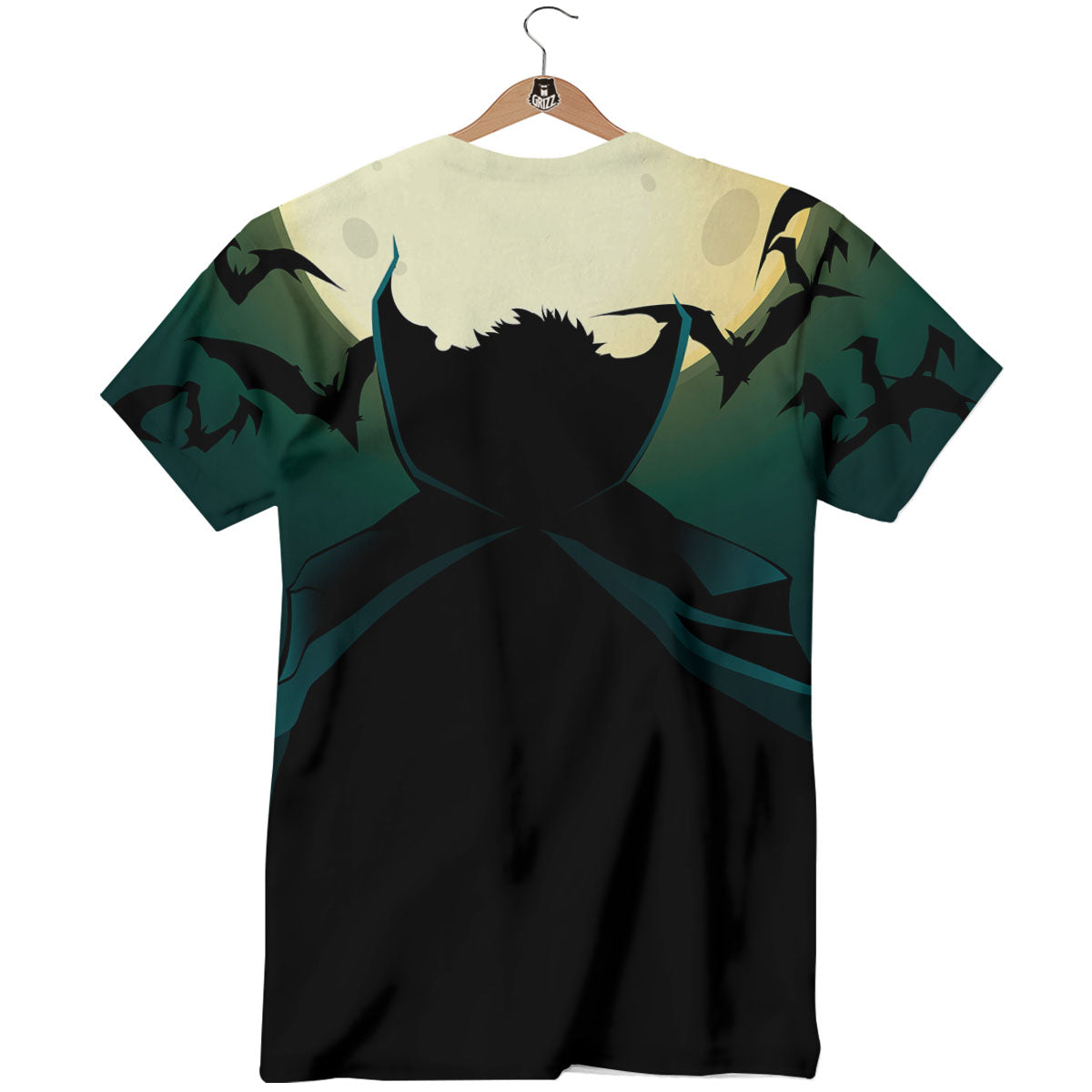 Vampire Silhouette Halloween Print T-Shirt-grizzshop
