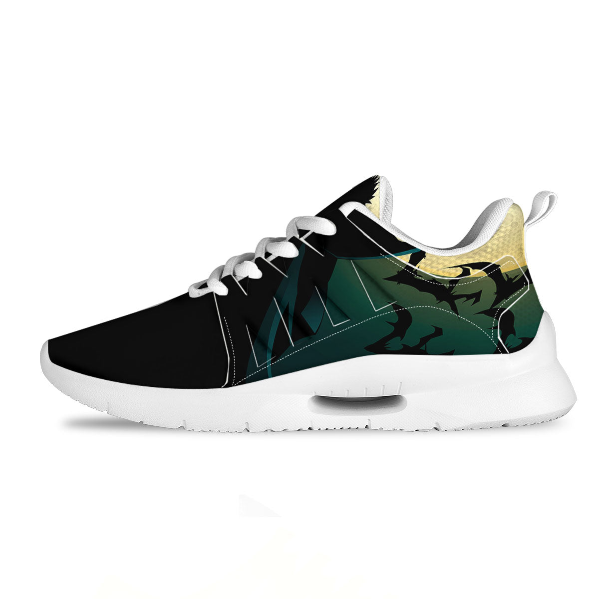 Vampire Silhouette Halloween Print Tennis Shoes-grizzshop