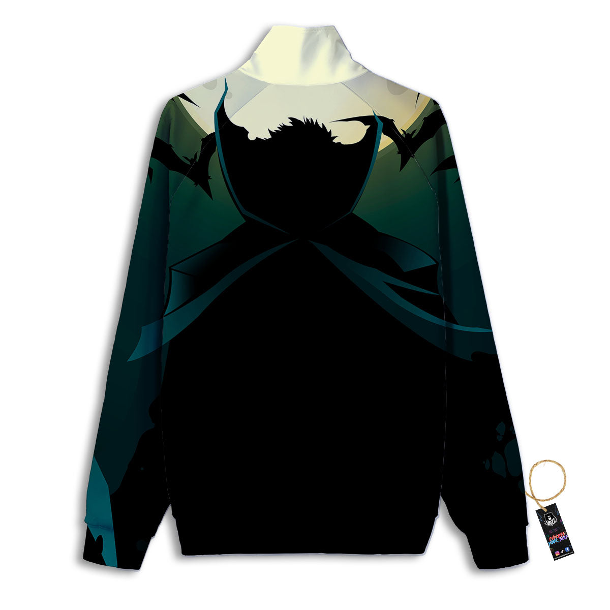 Vampire Silhouette Halloween Print Track Jacket-grizzshop