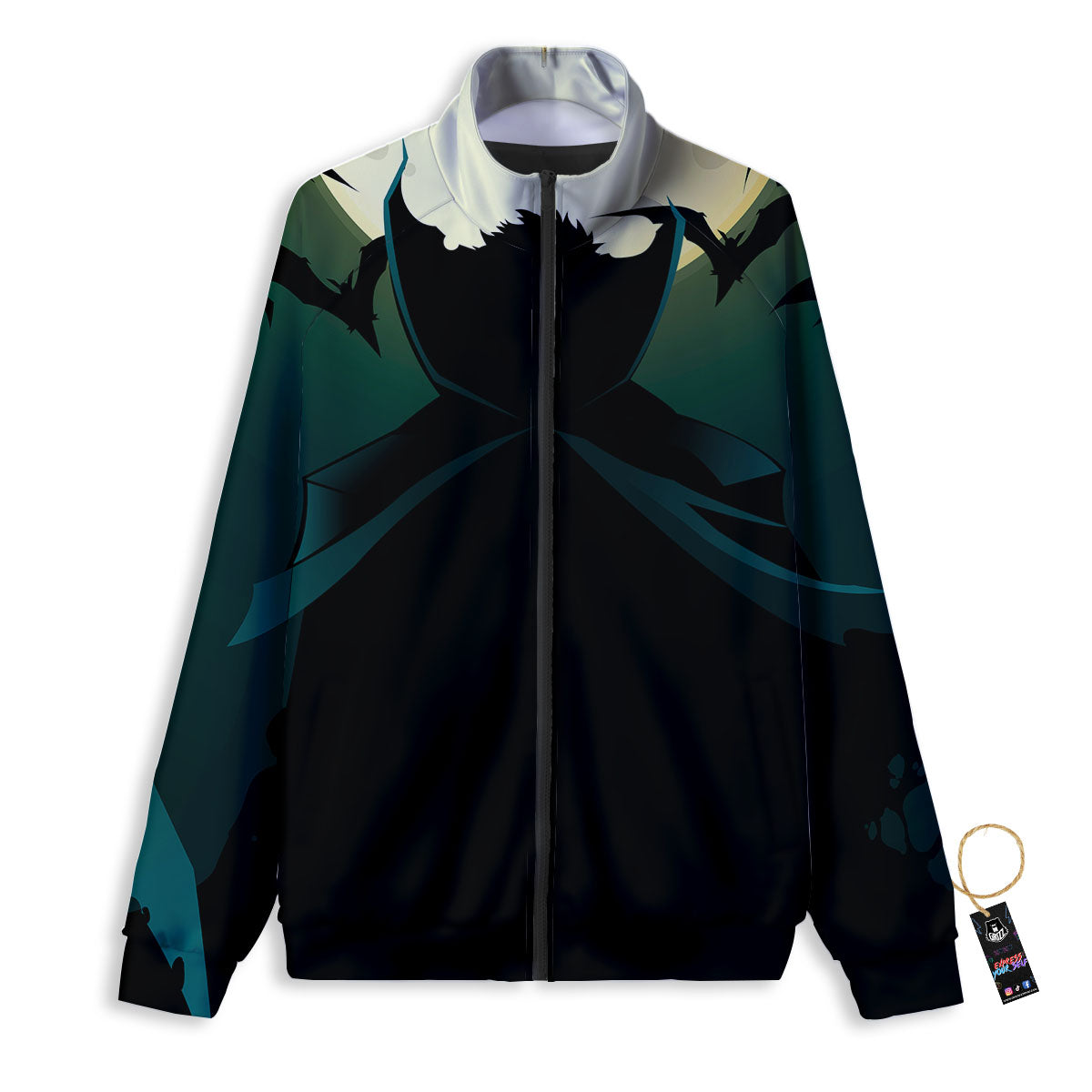 Vampire Silhouette Halloween Print Track Jacket-grizzshop