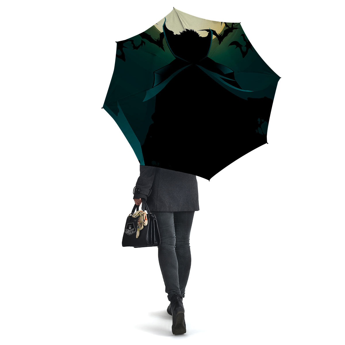 Vampire Silhouette Halloween Print Umbrella-grizzshop