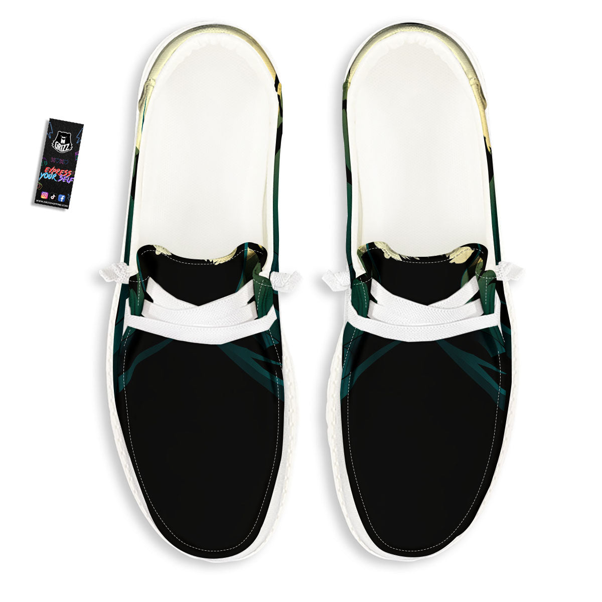 Vampire Silhouette Halloween Print White Loafers-grizzshop