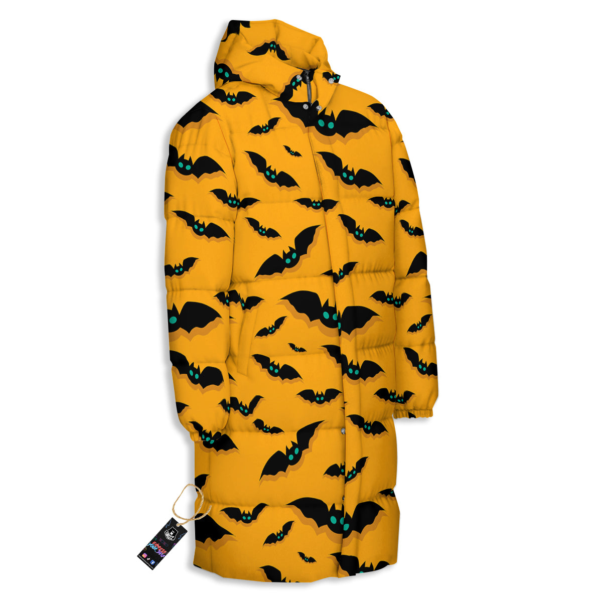 Vampire Bat Halloween Print Pattern Long Down Jacket