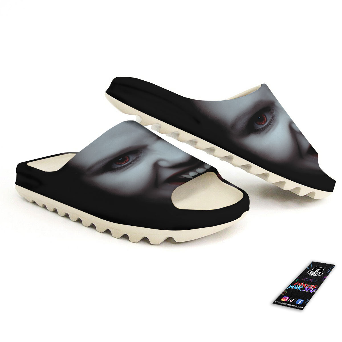 Vampire Girl Halloween Print Sandals-grizzshop