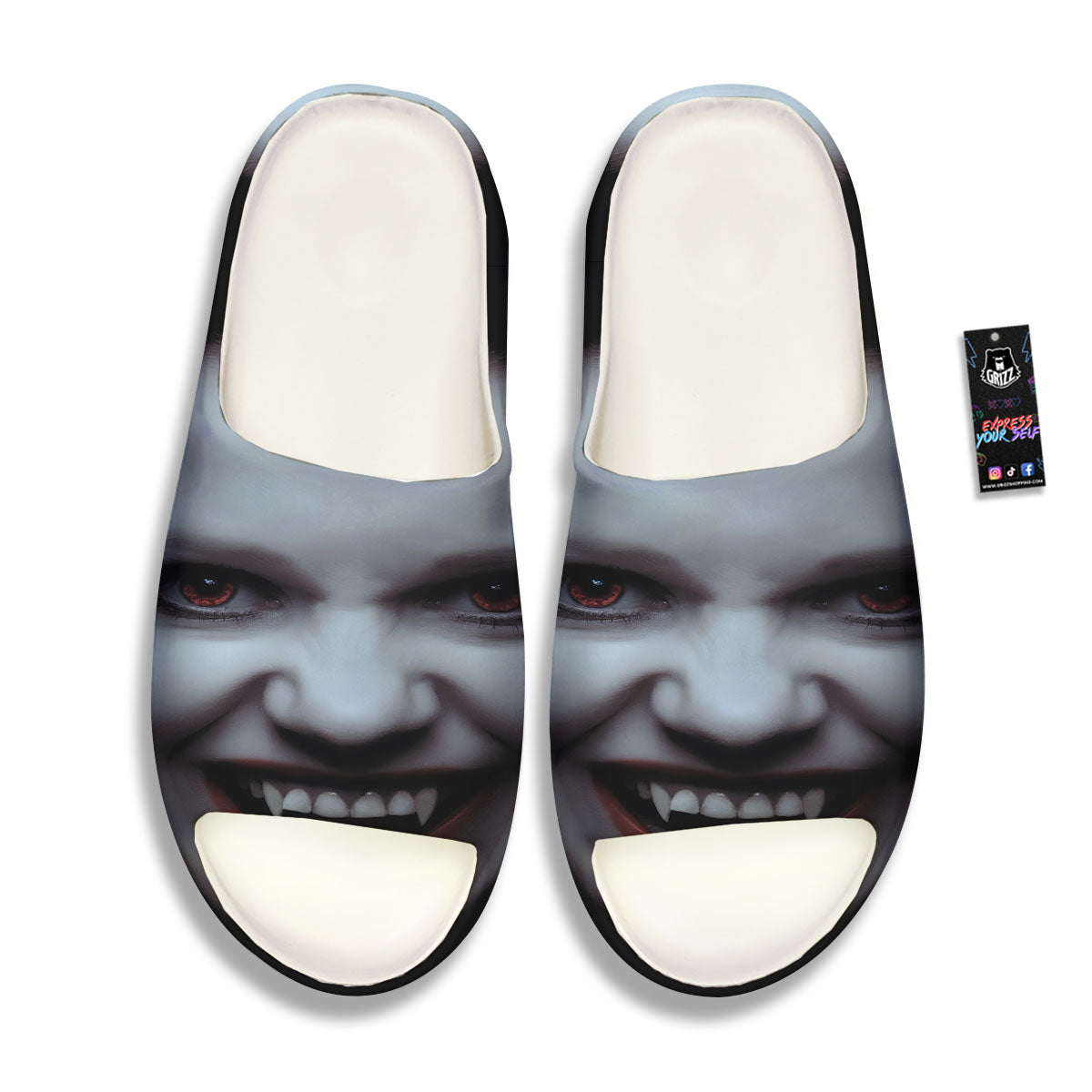 Vampire Girl Halloween Print Sandals-grizzshop