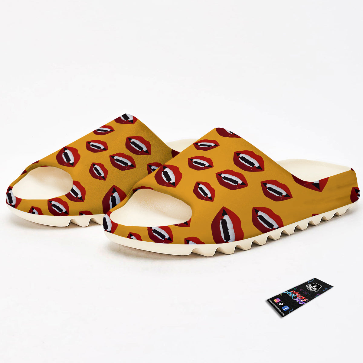 Vampire Lips Halloween Print Pattern Sandals-grizzshop
