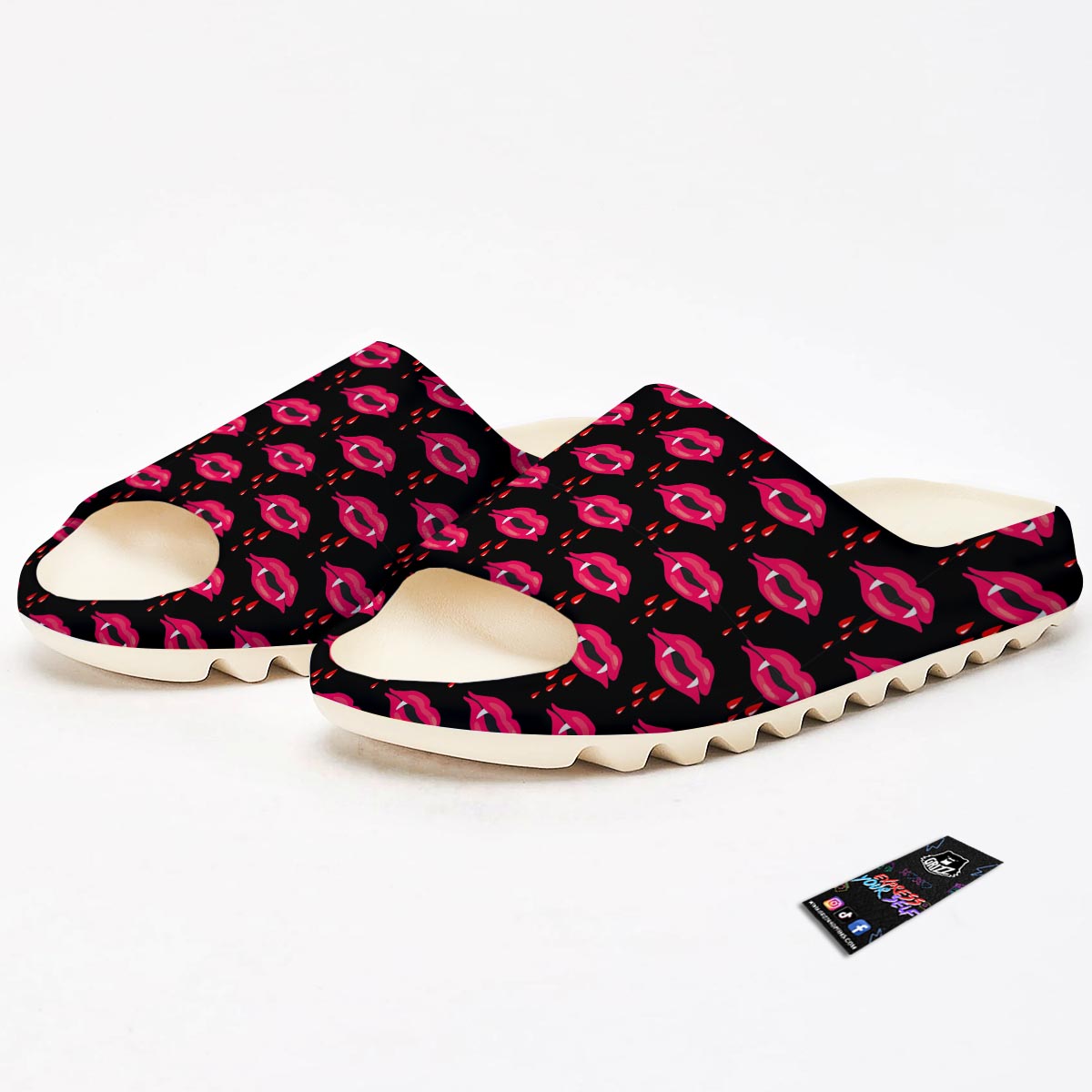 Vampire Lips Red Halloween Print Pattern Sandals-grizzshop
