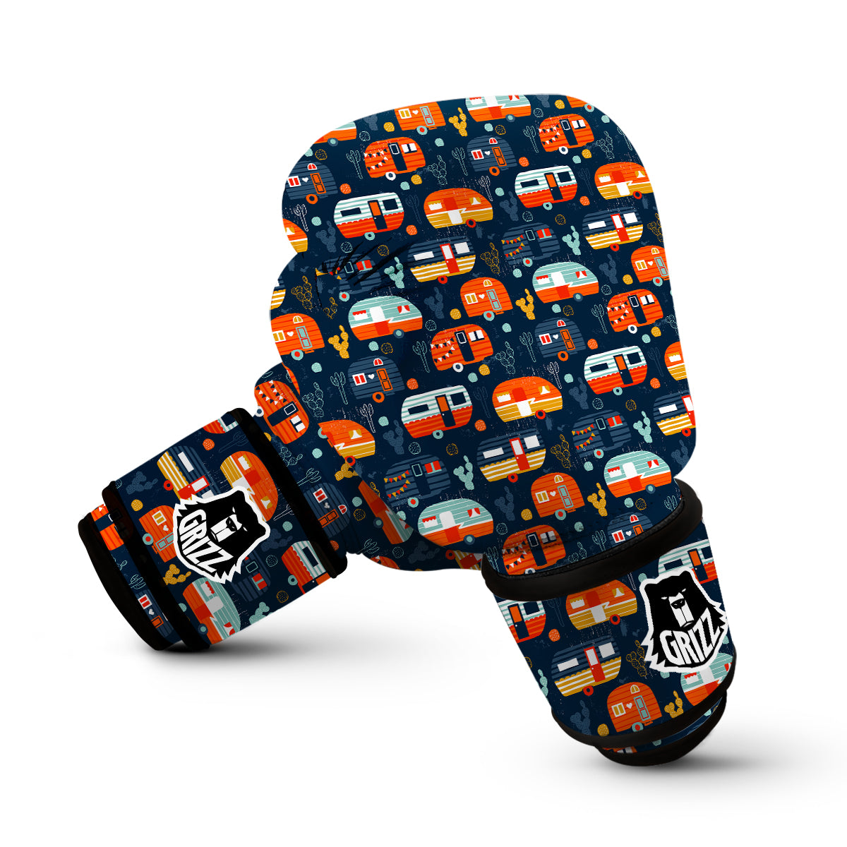 Van Camper Pattern Print Boxing Gloves-grizzshop