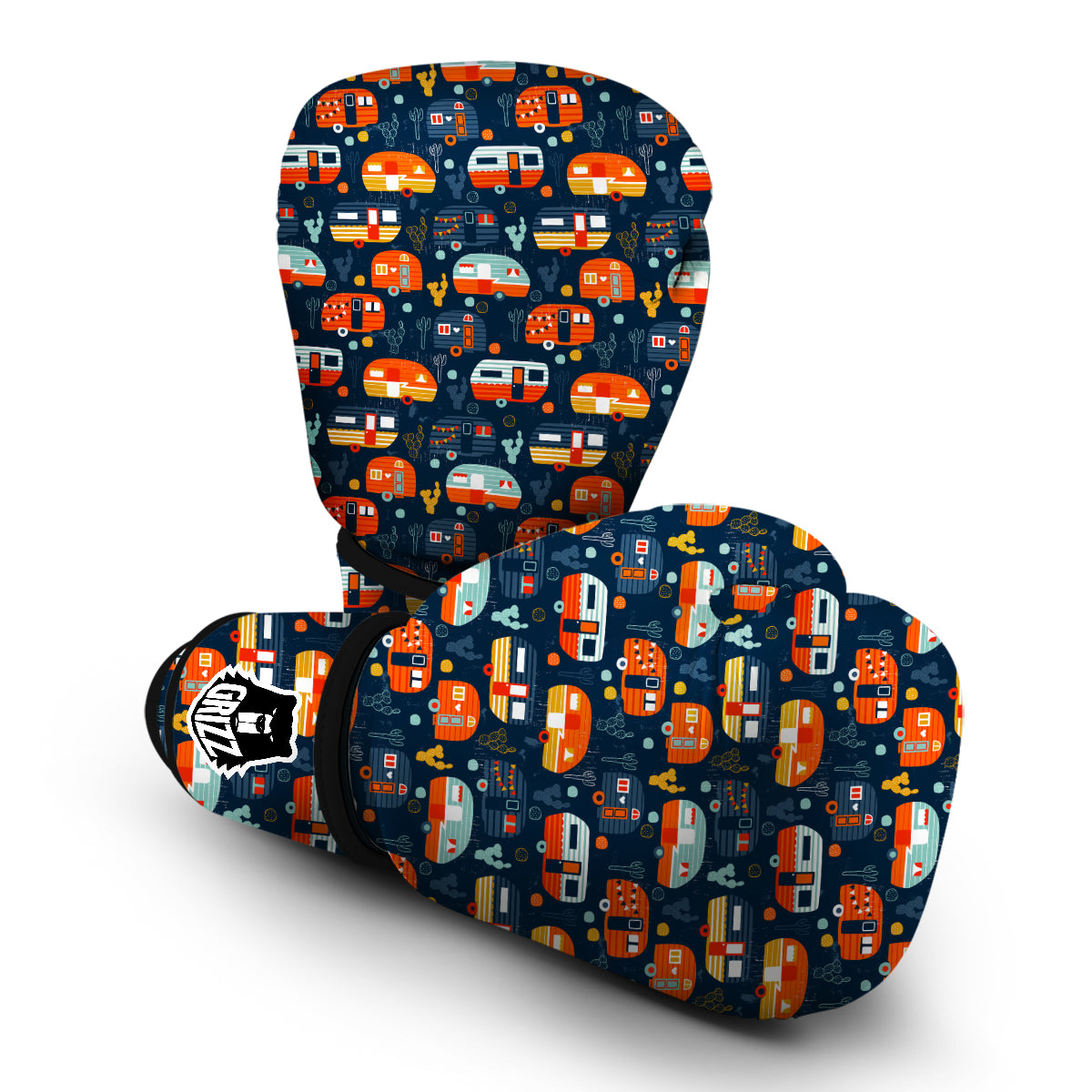 Van Camper Pattern Print Boxing Gloves-grizzshop