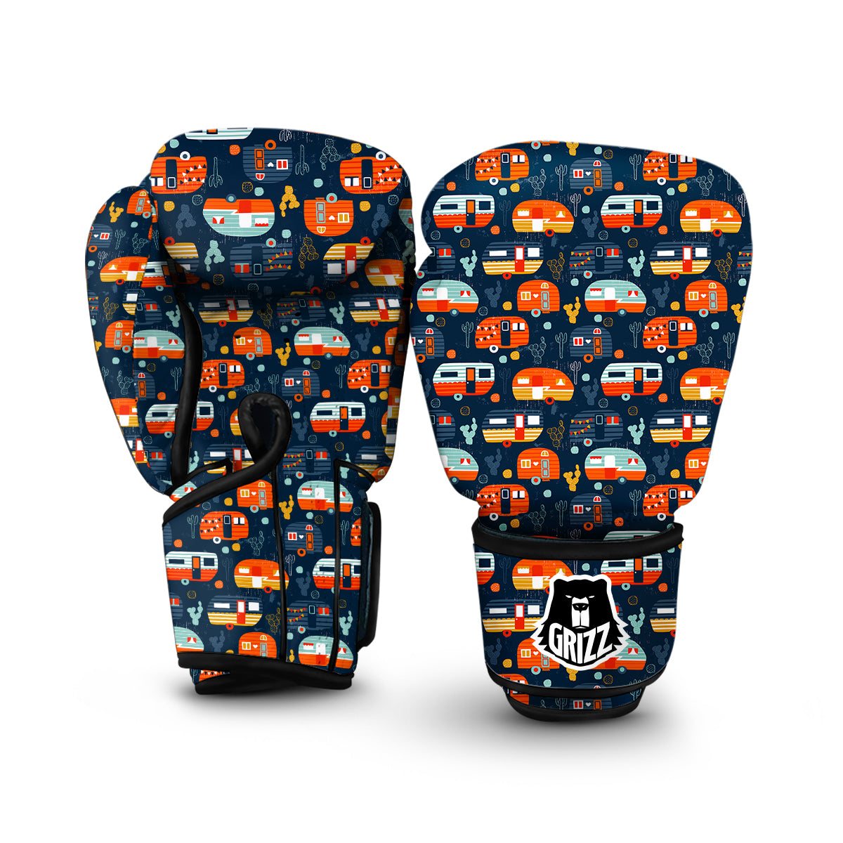 Van Camper Pattern Print Boxing Gloves-grizzshop