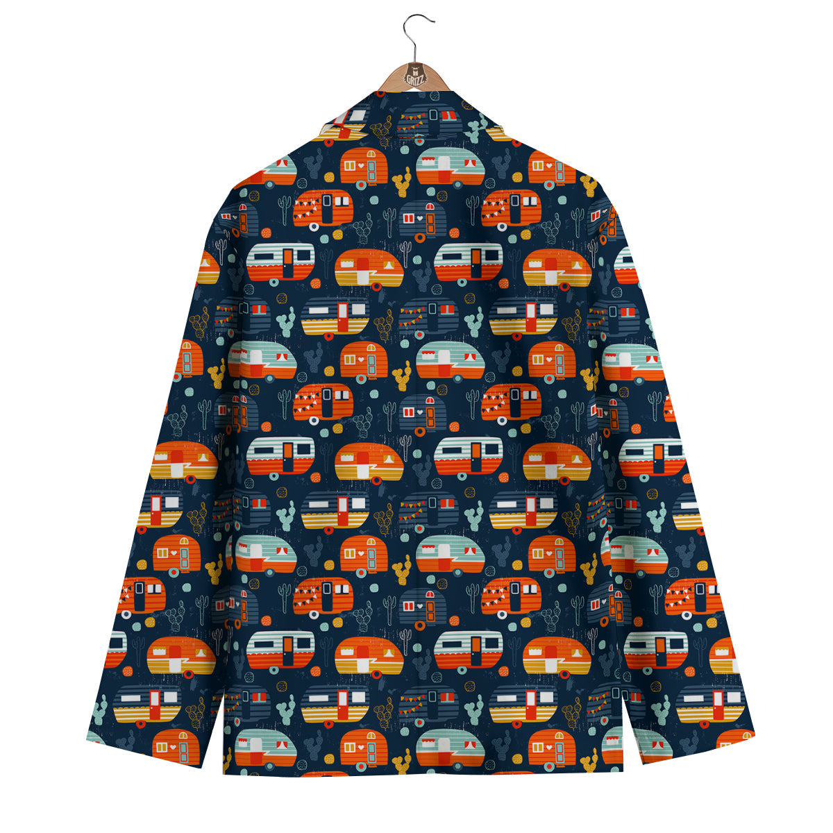 Van Camper Pattern Print Men's Blazer-grizzshop