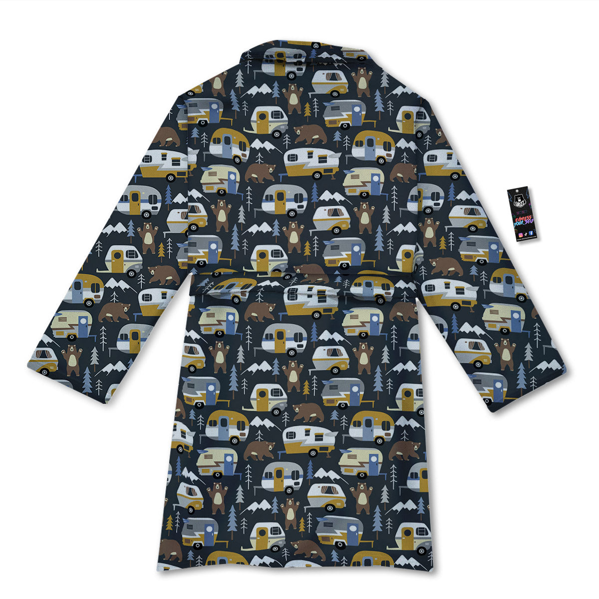 Van Camping Print Pattern Bathrobe-grizzshop