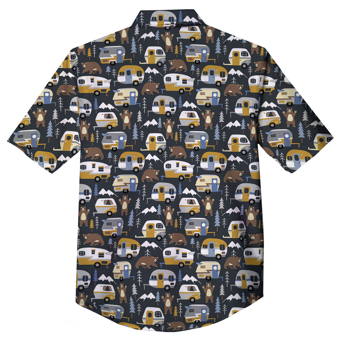 Van Camping Print Pattern Button Up Shirt-grizzshop