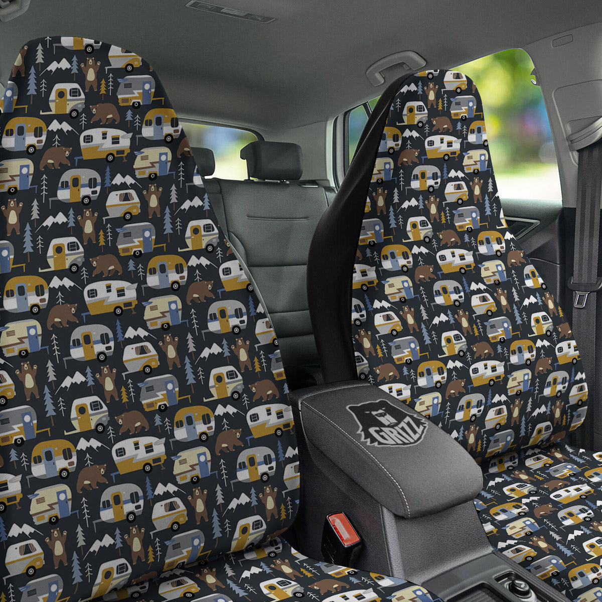 Van Camping Print Pattern Car Seat Covers-grizzshop