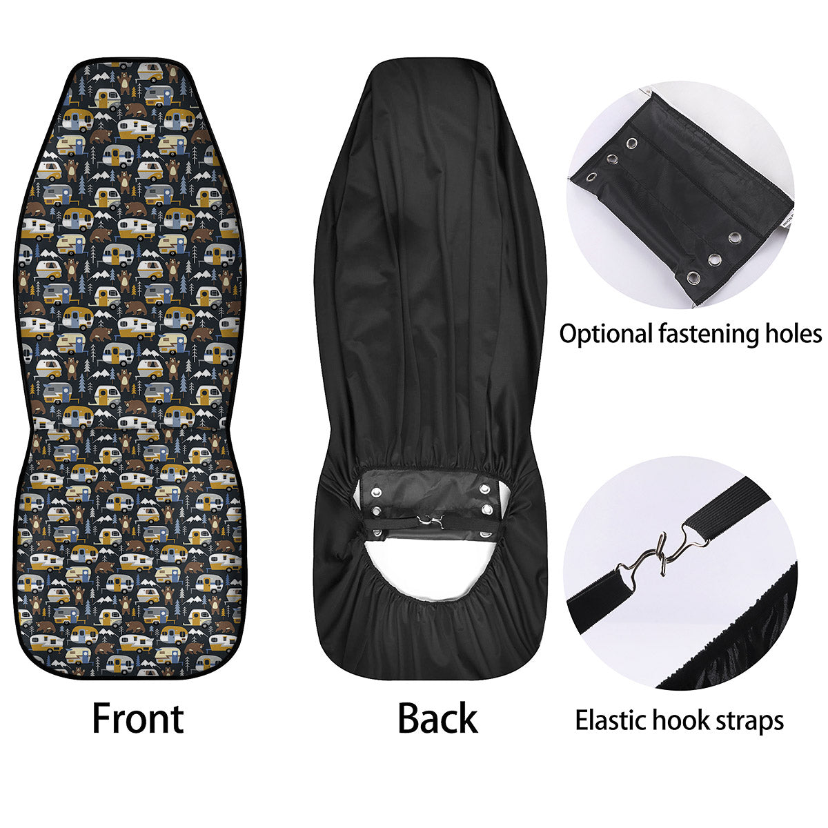 Van Camping Print Pattern Car Seat Covers-grizzshop