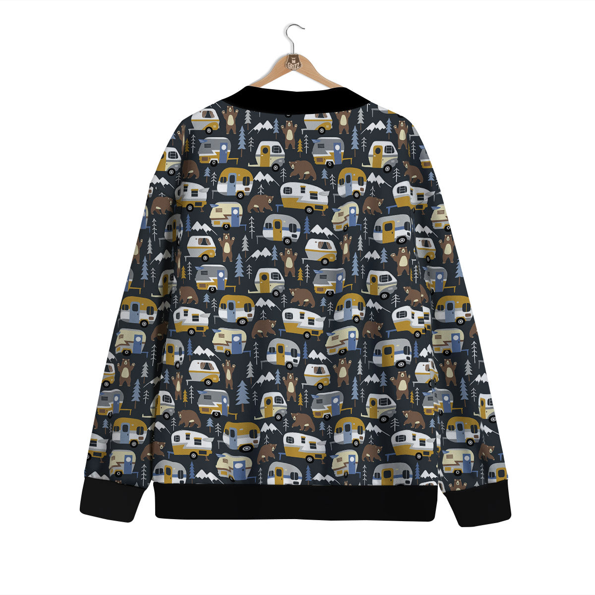 Van Camping Print Pattern Cardigan-grizzshop