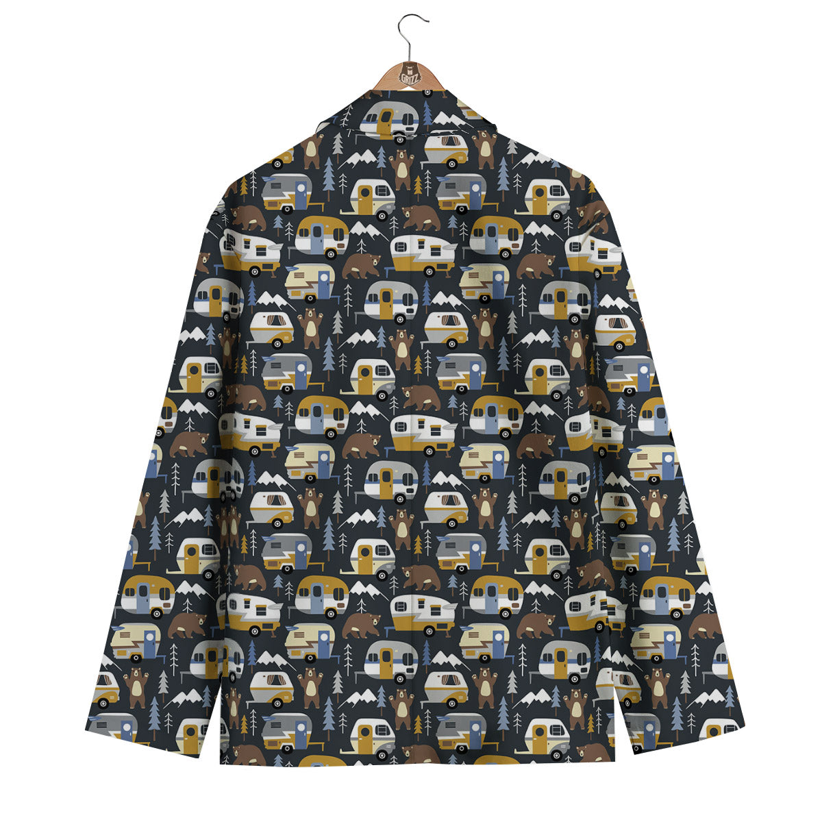 Van Camping Print Pattern Men's Blazer-grizzshop