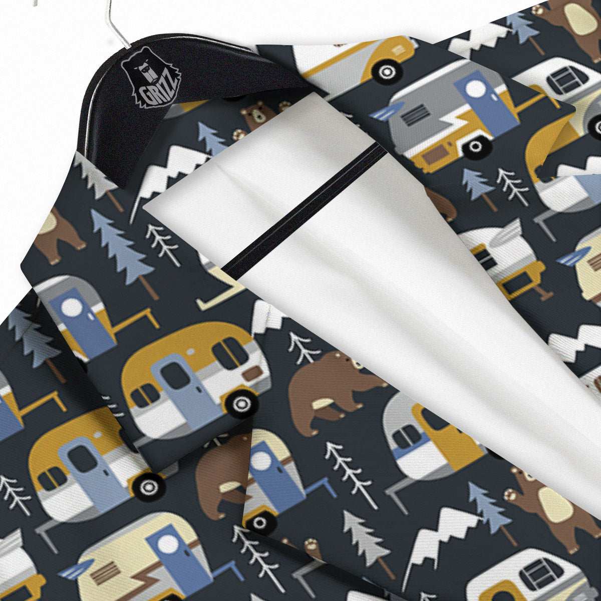 Van Camping Print Pattern Men's Sport Coat-grizzshop