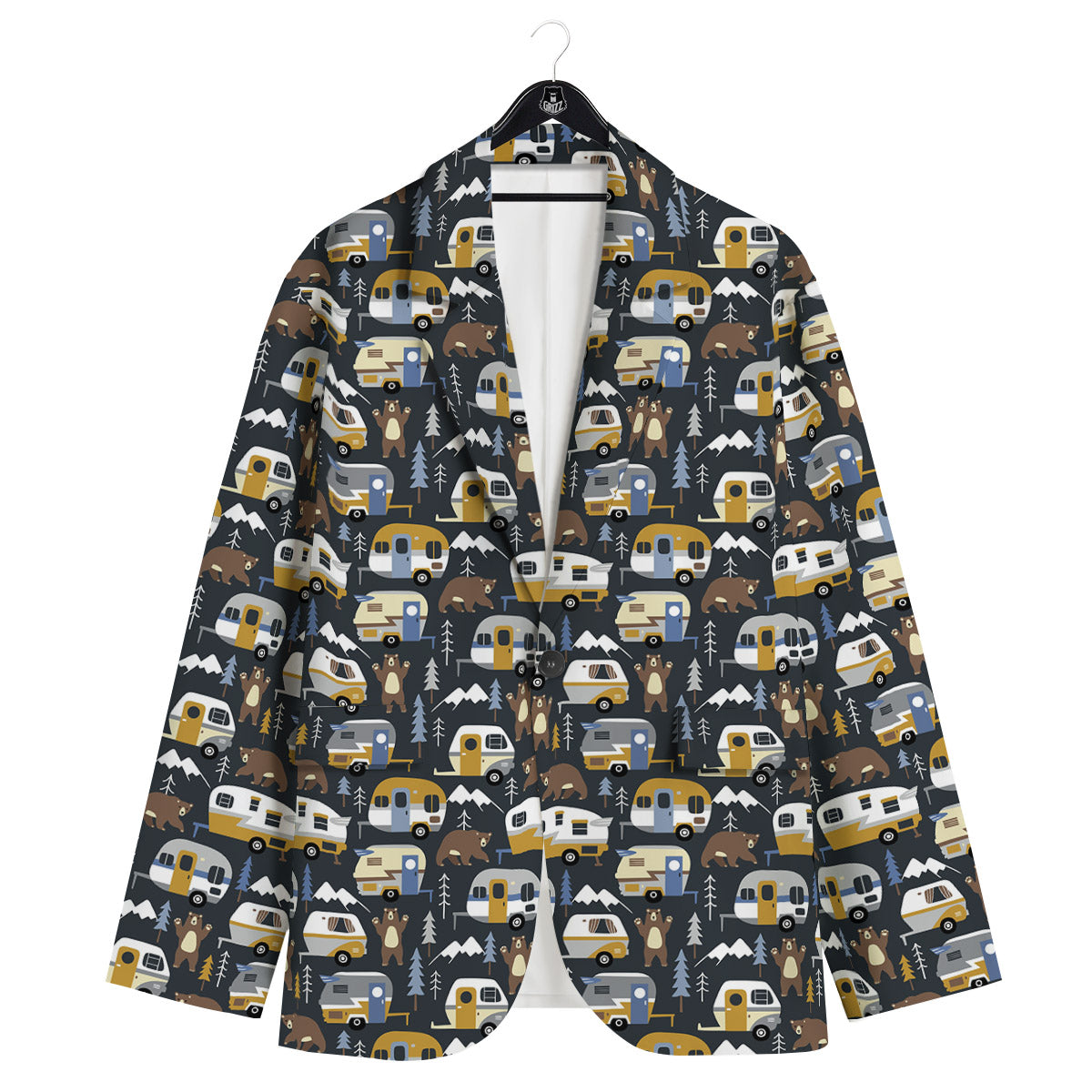 Van Camping Print Pattern Men's Sport Coat-grizzshop