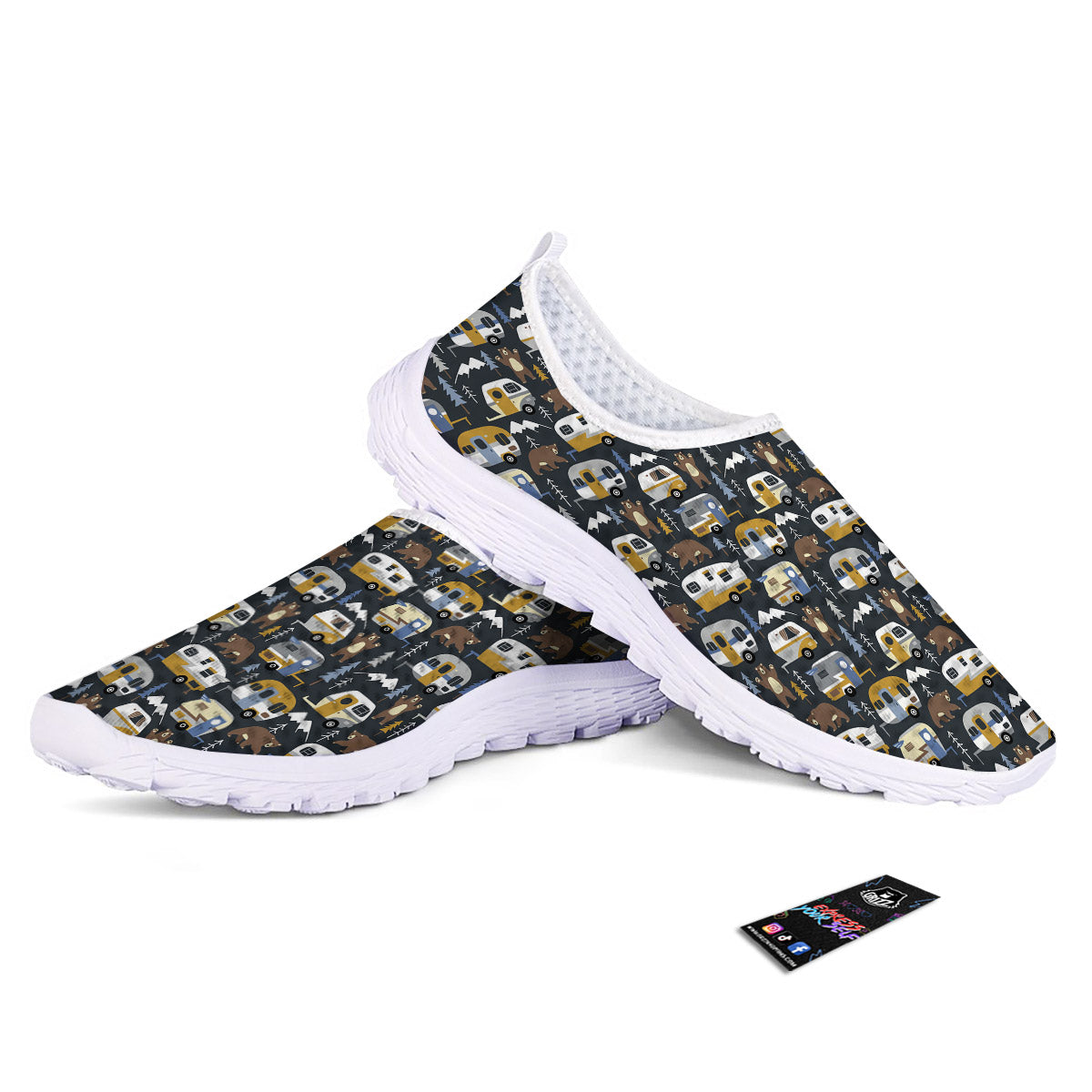Van Camping Print Pattern Nurse Shoes-grizzshop