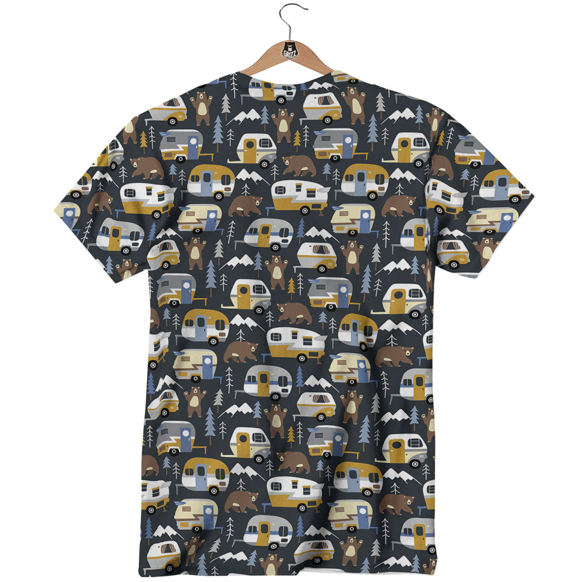 Van Camping Print Pattern T-Shirt-grizzshop
