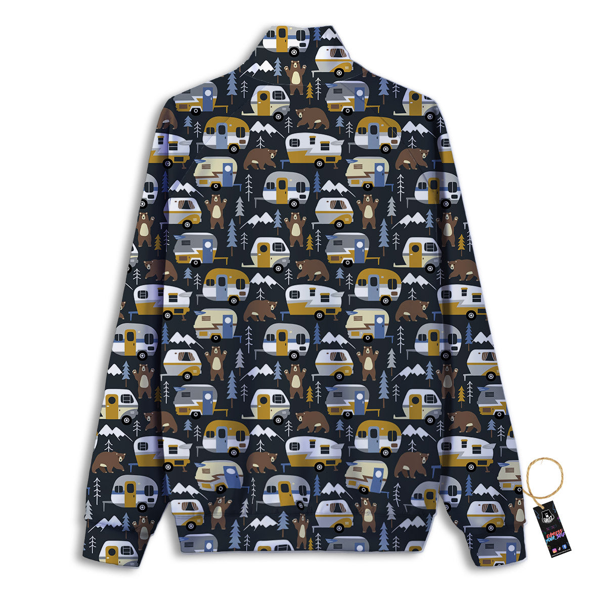 Van Camping Print Pattern Track Jacket-grizzshop