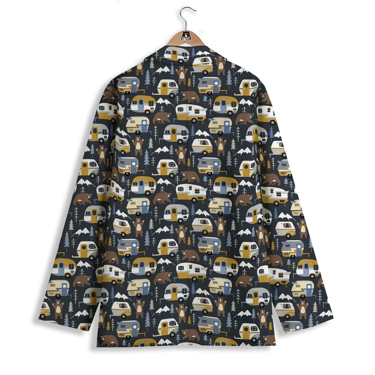Van Camping Print Pattern Women's Blazer-grizzshop
