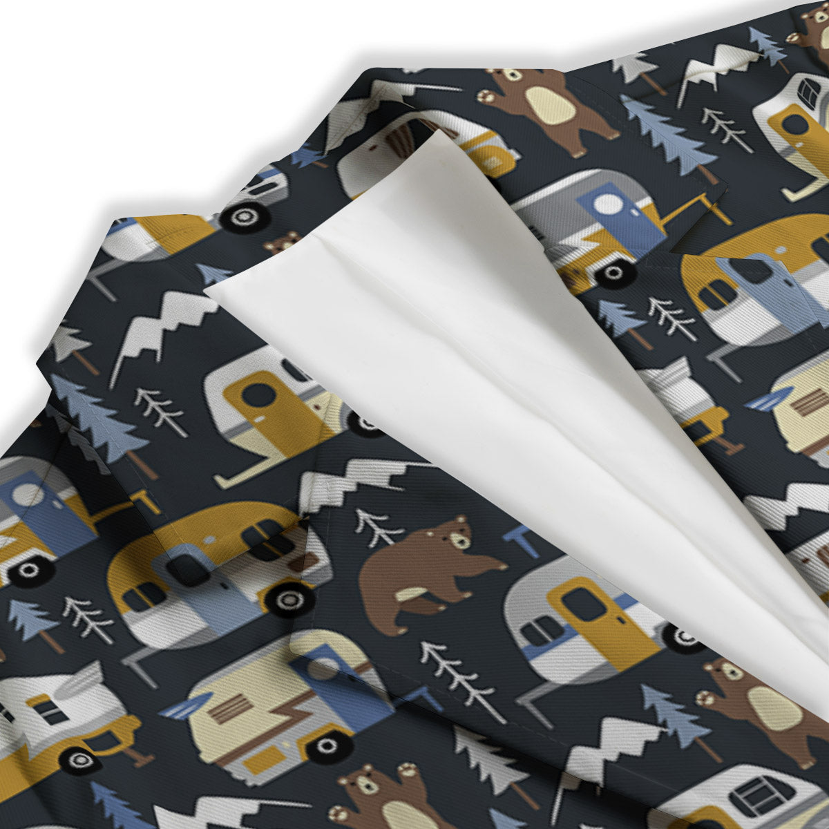 Van Camping Print Pattern Women's Blazer-grizzshop