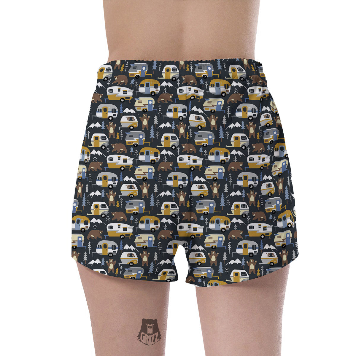 Van Camping Print Pattern Women's Shorts-grizzshop