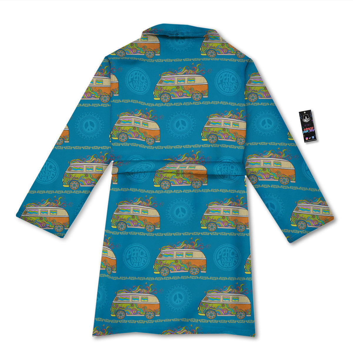 Van Hippie Vintage Print Pattern Bathrobe-grizzshop