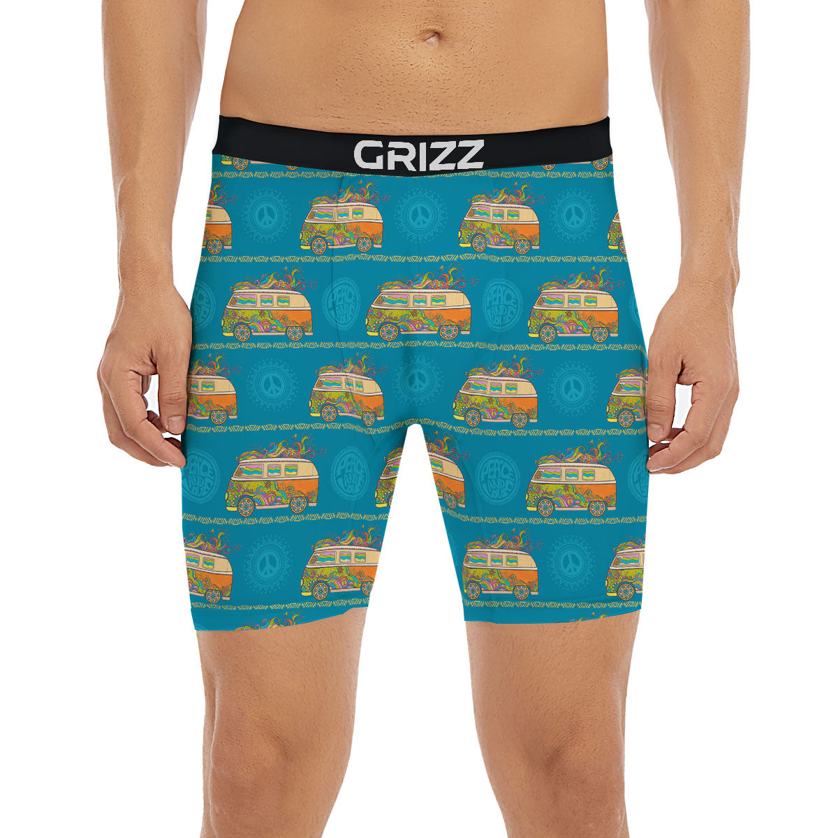 Van Hippie Vintage Print Pattern Boxer Briefs-grizzshop