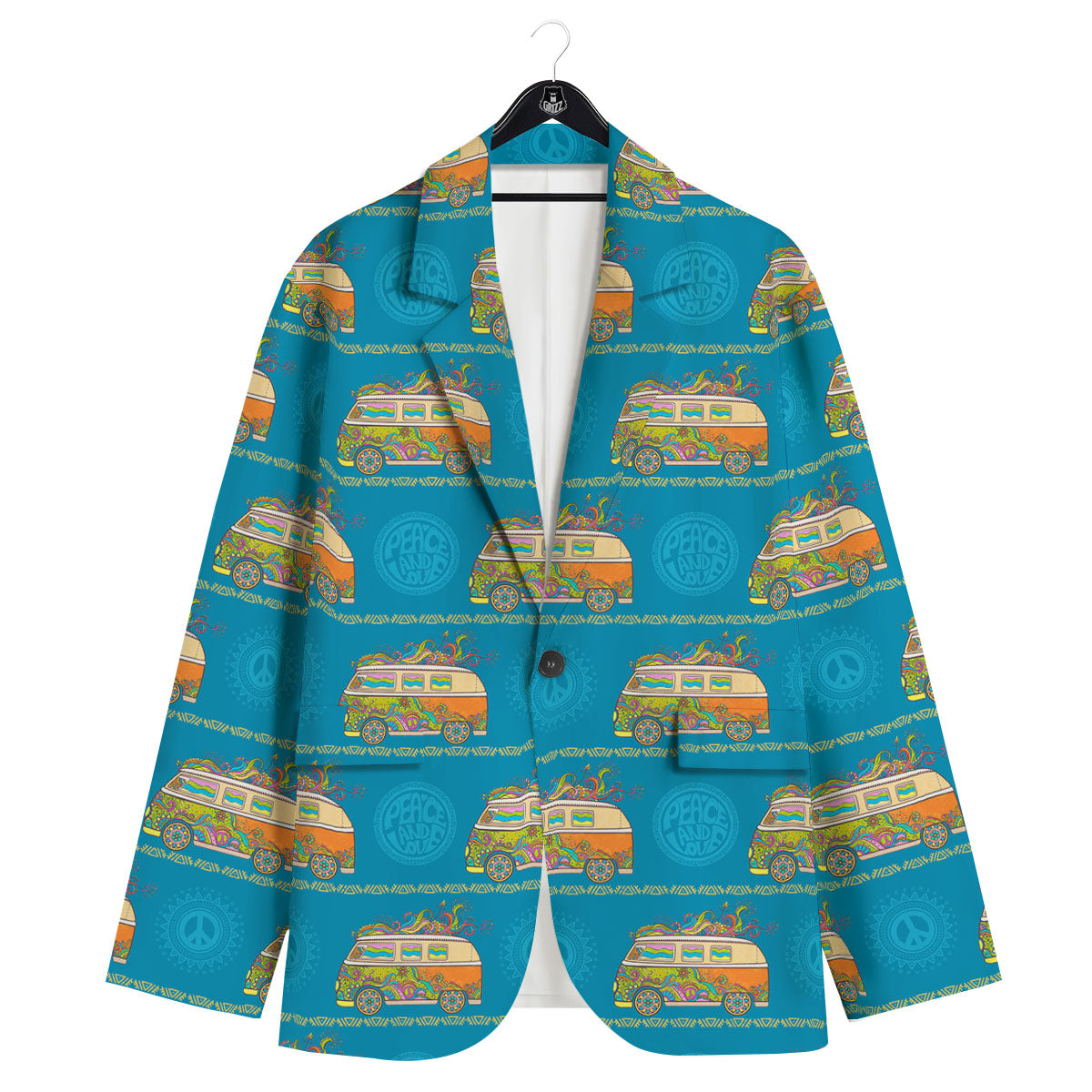 Van Hippie Vintage Print Pattern Men's Sport Coat-grizzshop
