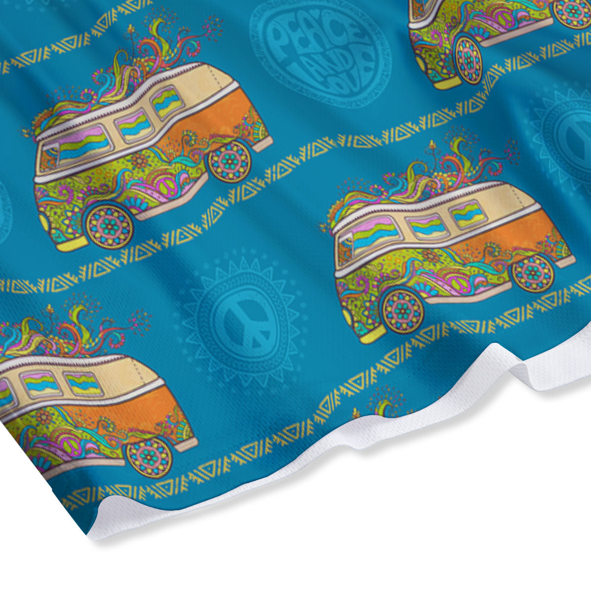 Van Hippie Vintage Print Pattern Mesh Shorts