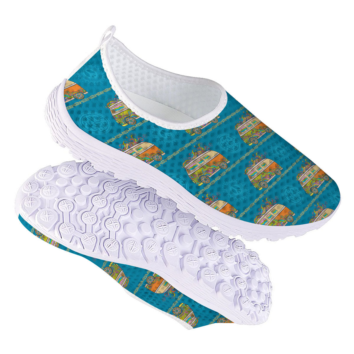 Van Hippie Vintage Print Pattern Nurse Shoes-grizzshop
