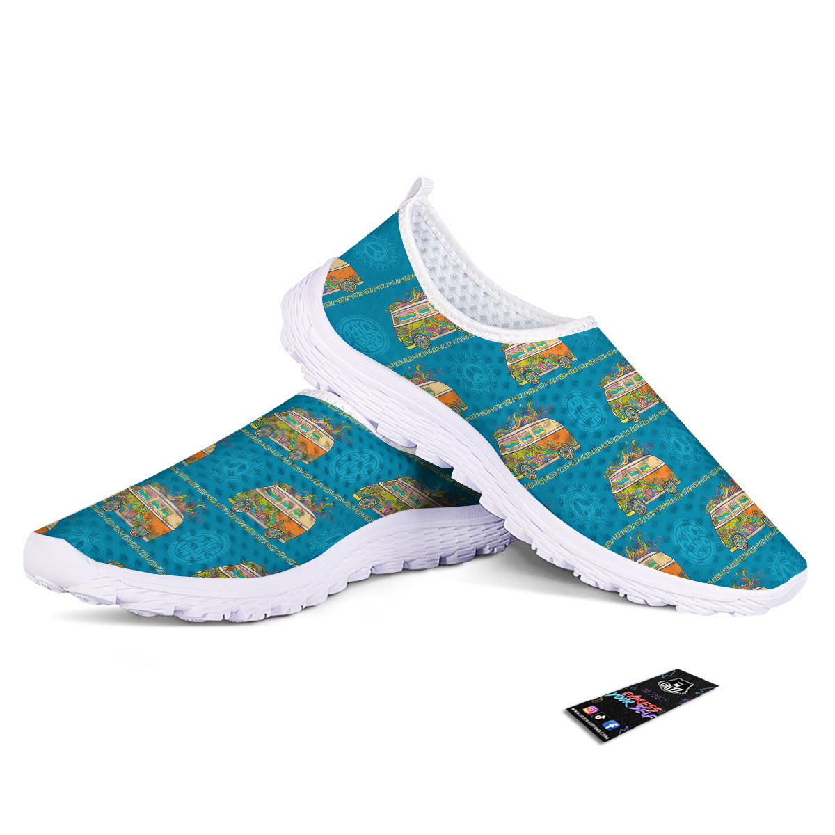 Van Hippie Vintage Print Pattern Nurse Shoes-grizzshop