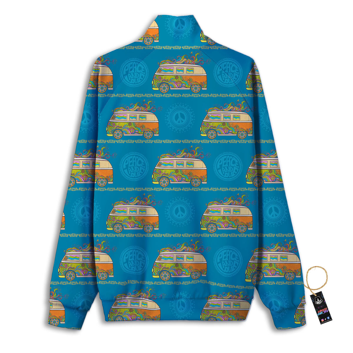 Van Hippie Vintage Print Pattern Track Jacket-grizzshop