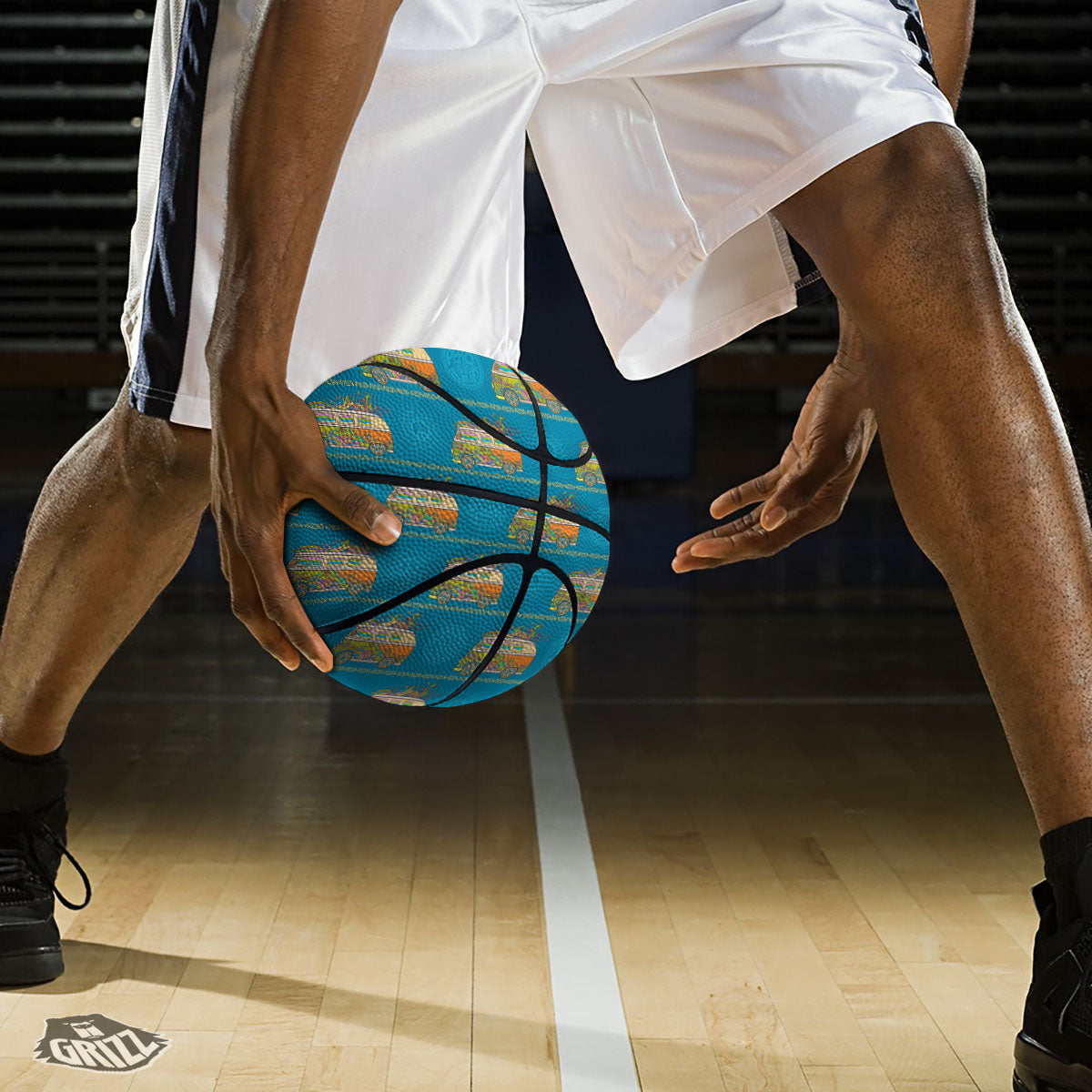 Van Hippie Vintage Print Pattern Basketball