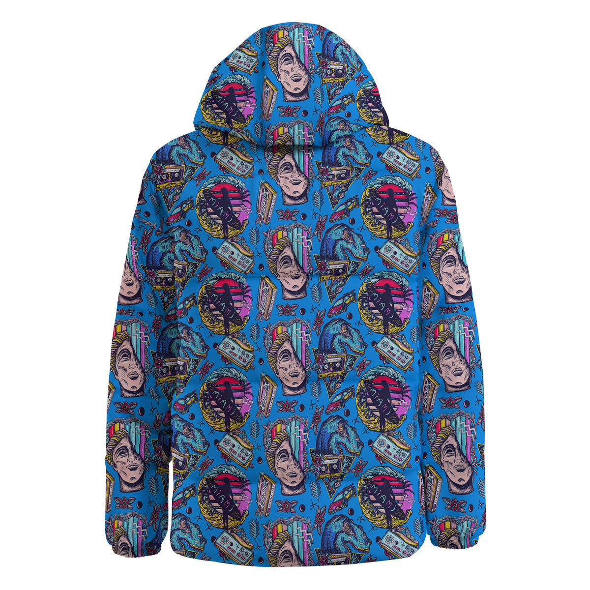 Vaporwave Art Cyberpunk Print Pattern Down Jacket-grizzshop