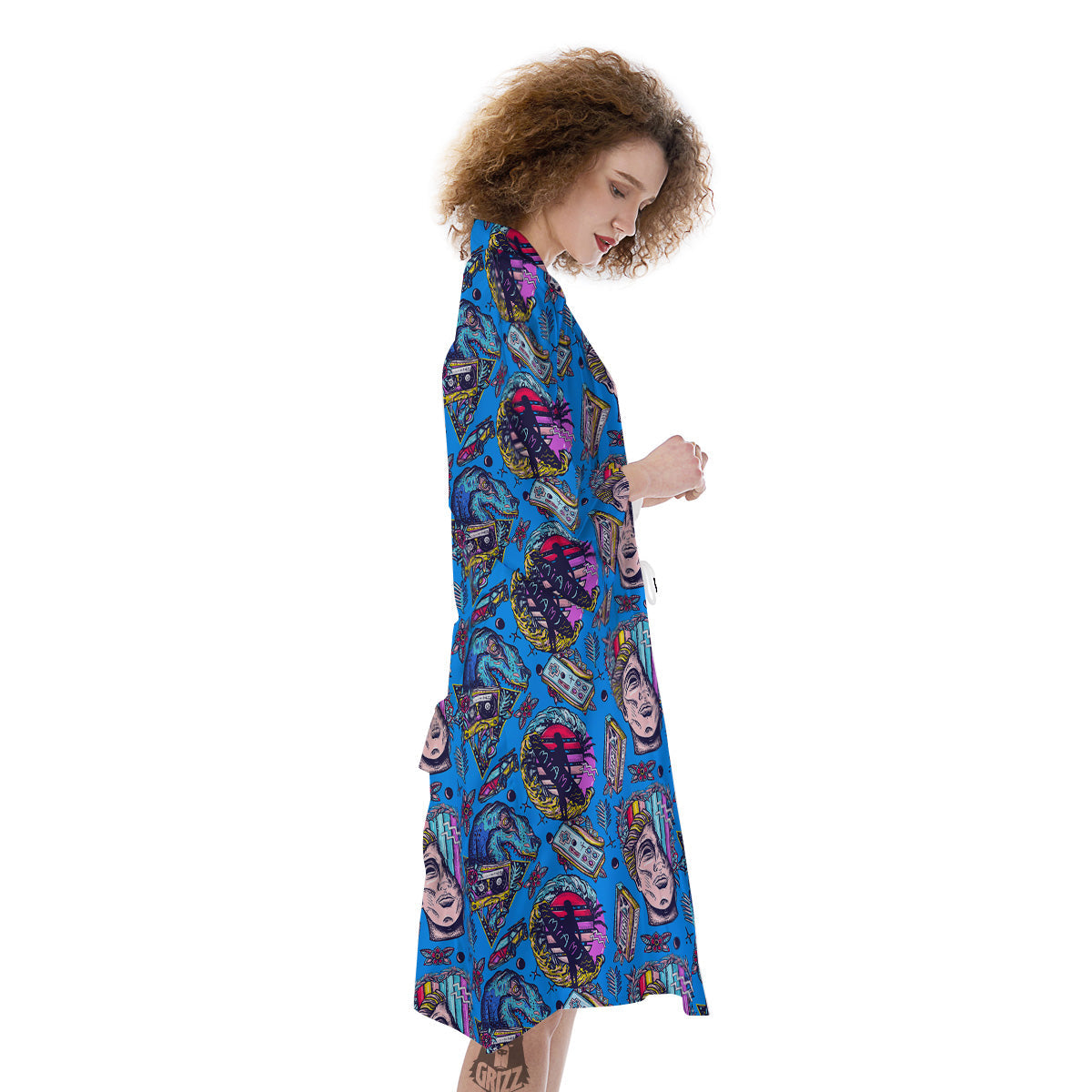 Vaporwave Art Cyberpunk Print Pattern Kimono-grizzshop
