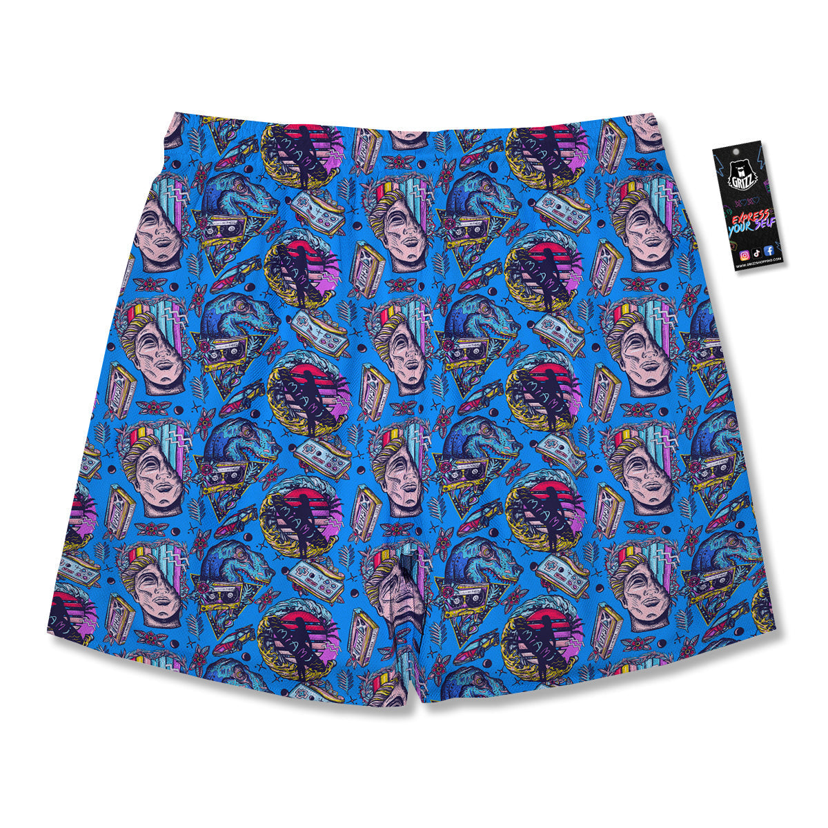 Vaporwave Art Cyberpunk Print Pattern Men's Running Shorts-grizzshop