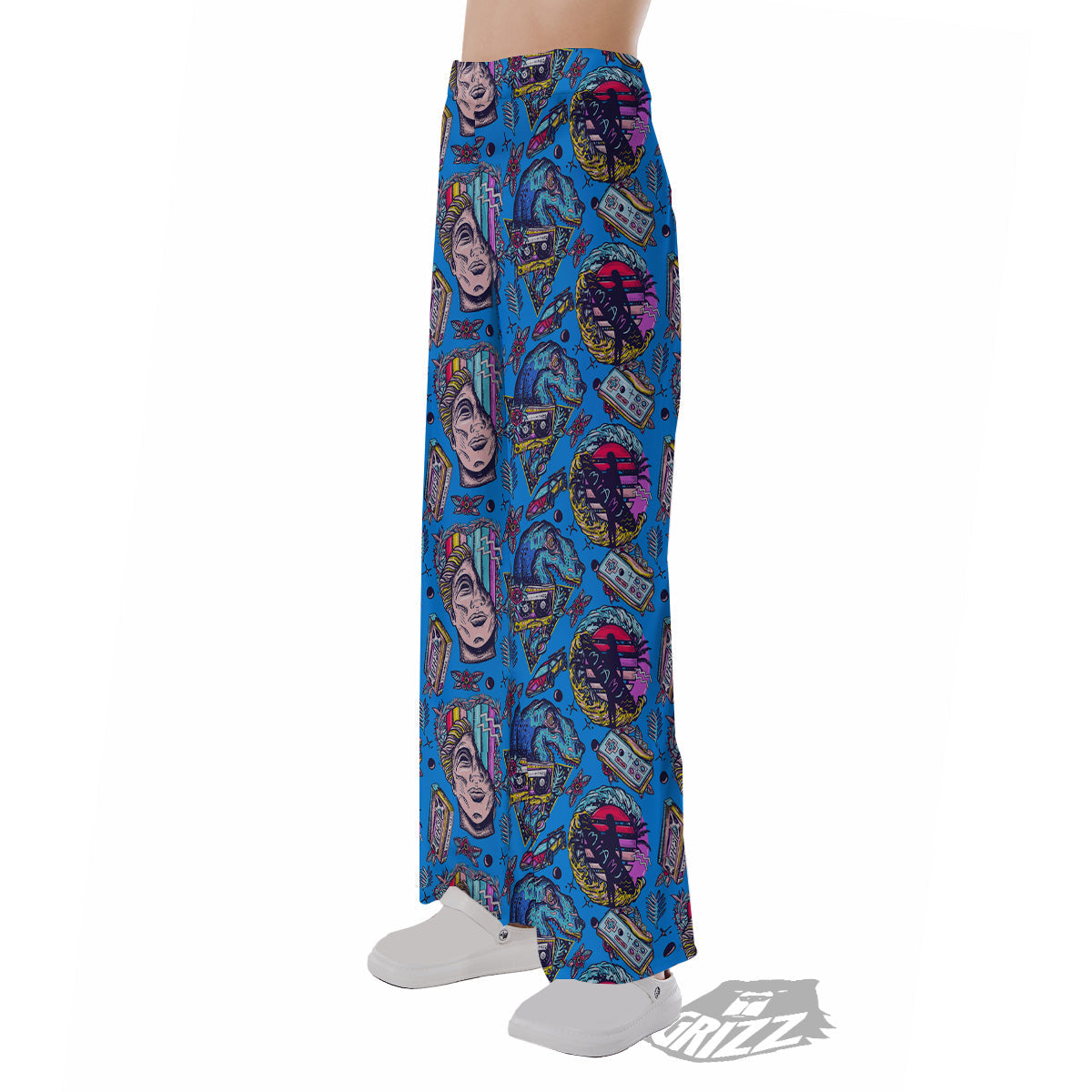 Vaporwave Art Cyberpunk Print Pattern Pajama Pants-grizzshop