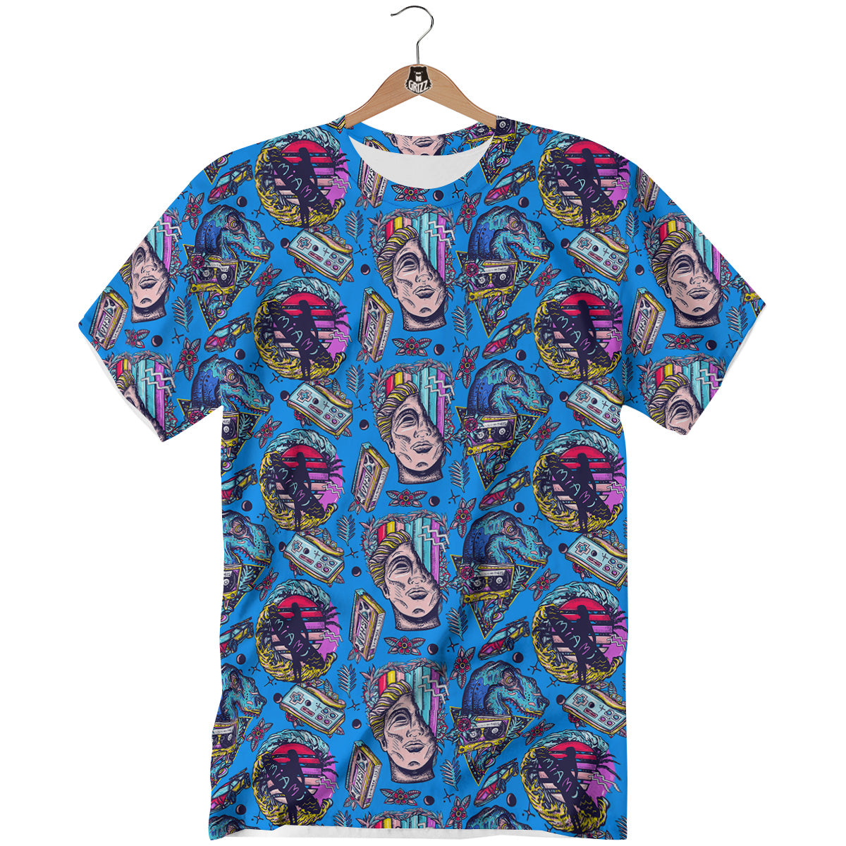 Vaporwave Art Cyberpunk Print Pattern T-Shirt-grizzshop