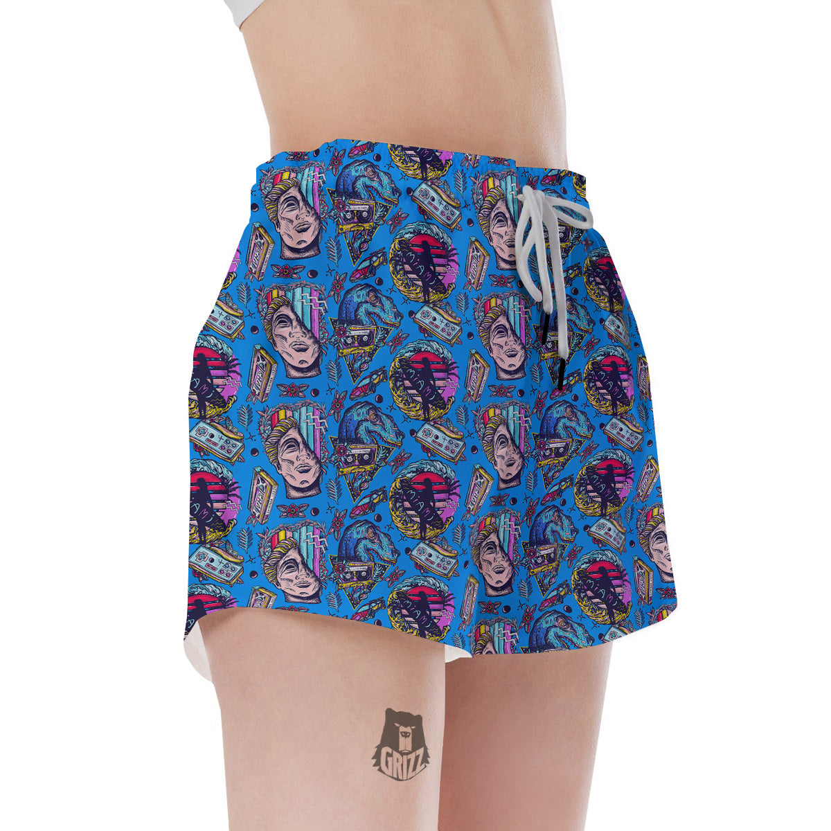 Vaporwave Art Cyberpunk Print Pattern Women's Shorts-grizzshop