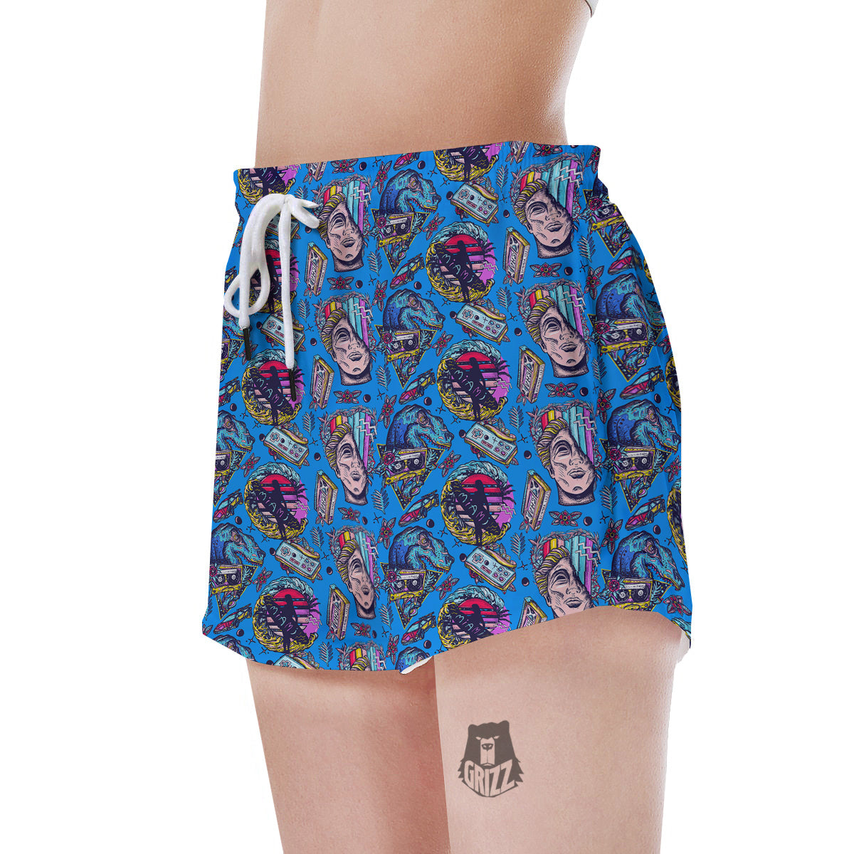 Vaporwave Art Cyberpunk Print Pattern Women's Shorts-grizzshop