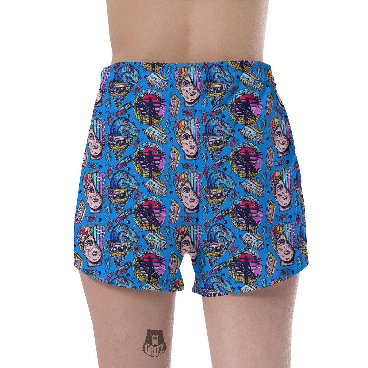 Vaporwave Art Cyberpunk Print Pattern Women's Shorts-grizzshop