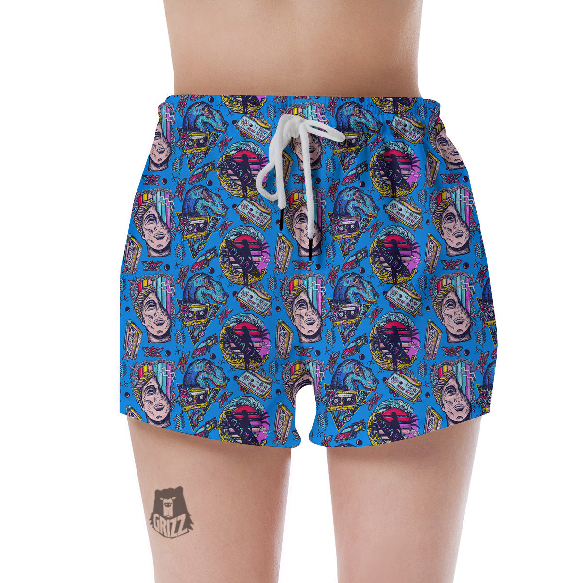 Vaporwave Art Cyberpunk Print Pattern Women's Shorts-grizzshop