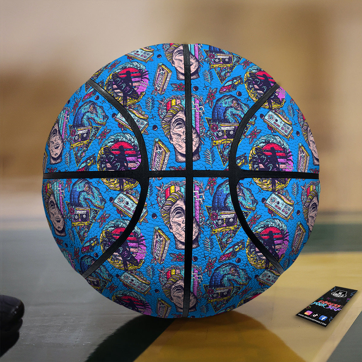 Vaporwave Art Cyberpunk Print Pattern Basketball