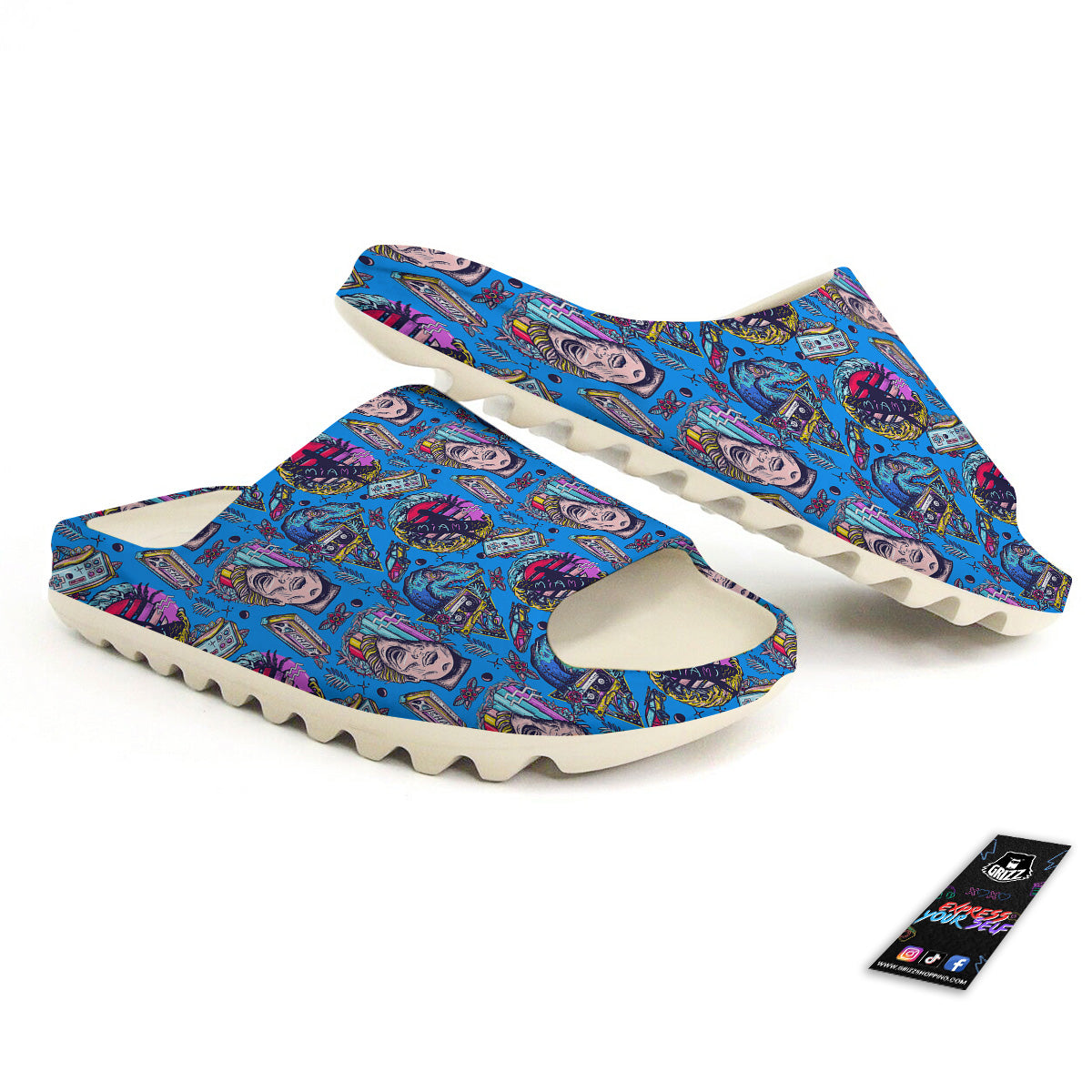 Vaporwave Art Cyberpunk Print Pattern Sandals-grizzshop