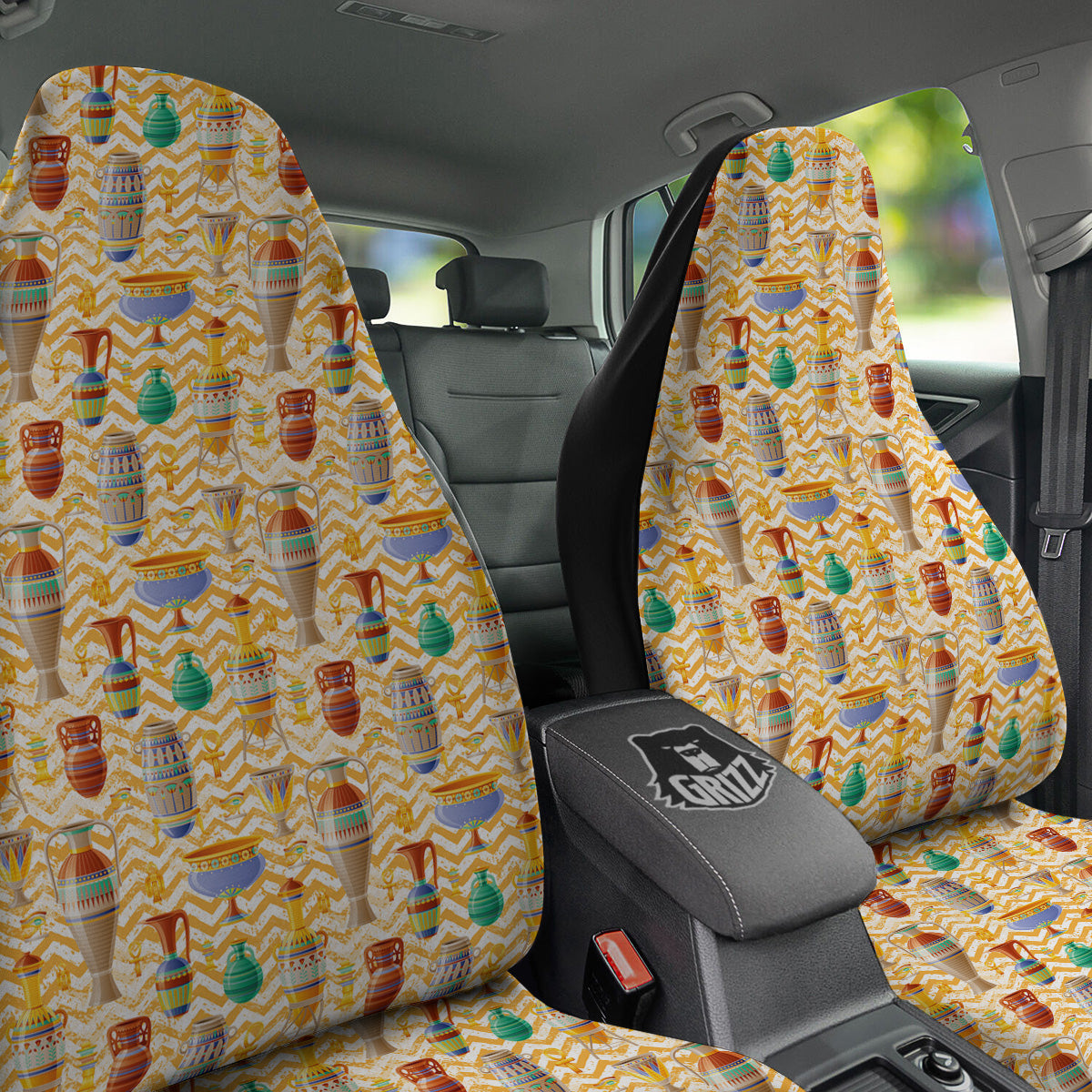 Vase And Pottery Ancient Egyptian Print Pattern Car Seat Covers-grizzshop